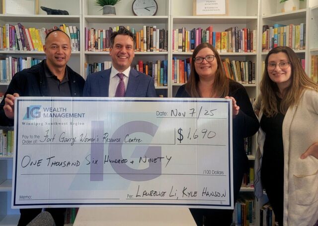 🌟 Thank You, @igwealthmanagement 🌟

We are so grateful to Kyle and Lawrence from IG Wealth Management for their generous donation from a recent private event.

Your support helps bring vital programs, resources, and care to women, gender-diverse people, and families in our community. Because of you, we can continue providing hope, comfort, and opportunity to those who need it most.

Thank you for making a difference! 💖

#FGWRC #Donation #CommunitySupport #ThankYou #GiveBack #MakingADifference #IGWealthManagement