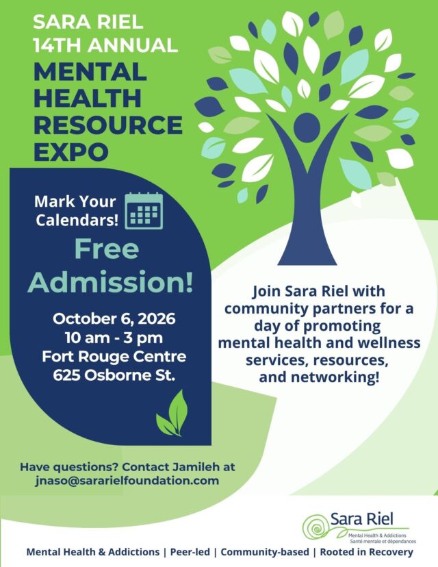 💚 Come say hello!

FGWRC will be hosting a table at @sarariel1 Mental Health and Wellness Expo on October 6.

Stop by our table to meet our team, learn more about the programs and services we offer, and pick up some information to take with you. We’d love to see you!

📅 October 6
📍 Sara Riel’s Mental Health and Wellness Expo

#FGWRC #MentalHealthAndWellness #MentalHealth  #CommunityConnections  #SaraRiel